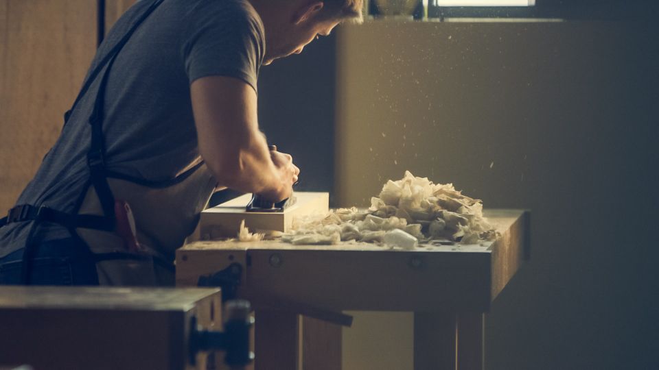 craftsman working with wood