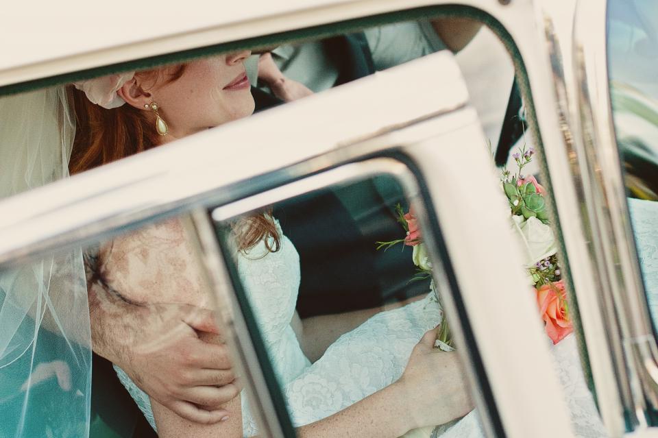 People Woman Free Stock Image, bride, groom, in car