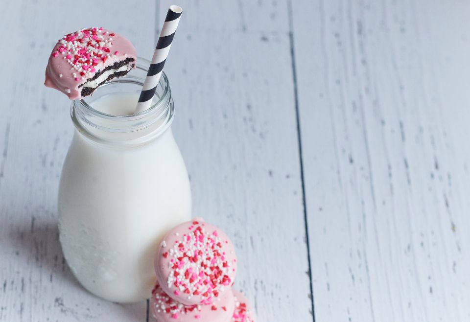 Milk Bottle Free Stock Image, cookies and milk